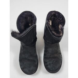 UGG Suede‎ Short Boots Meadow 1008043 Black Womens 7